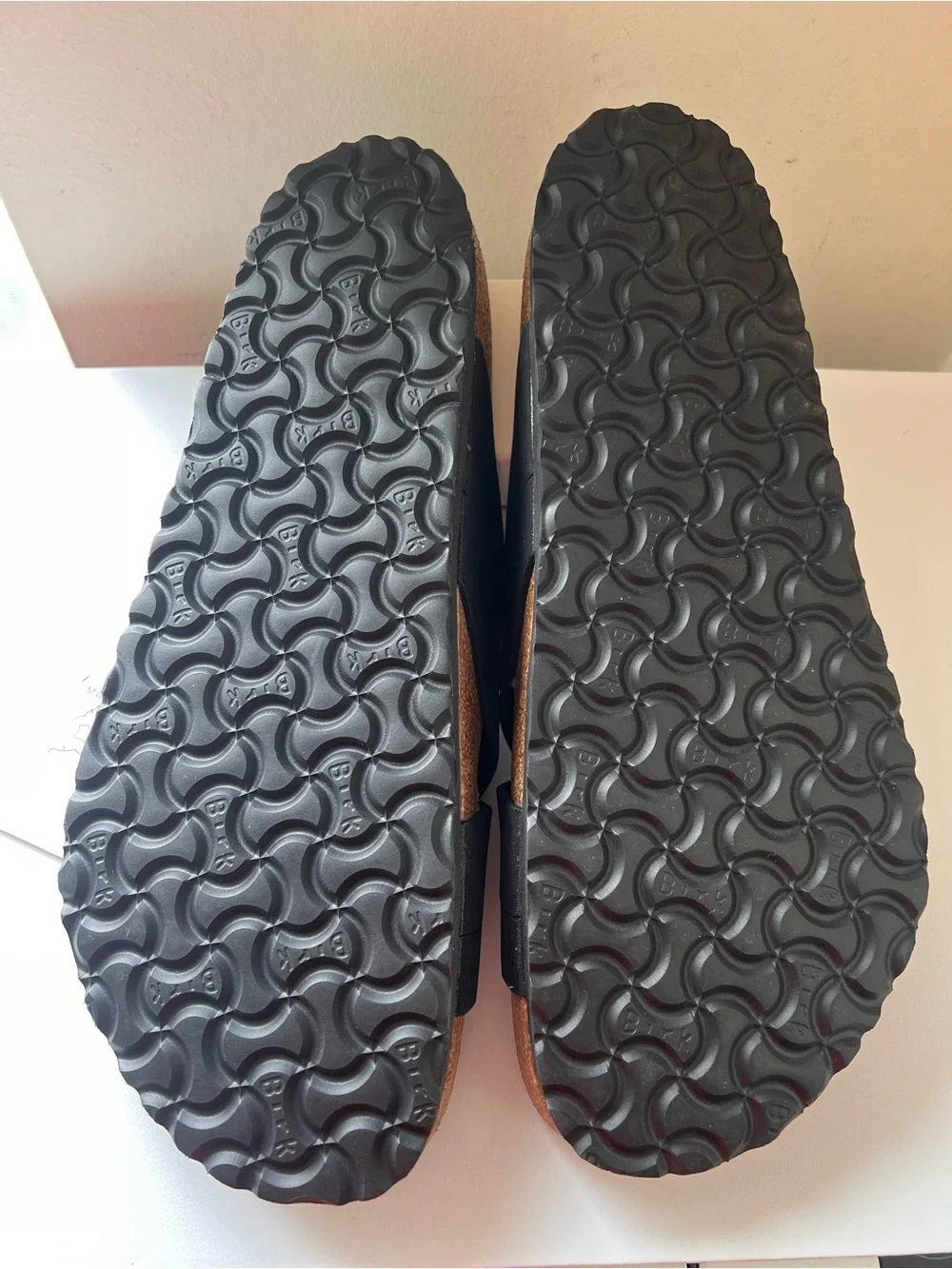 Birkenstock Black Leather Crisscross Slide Sandals